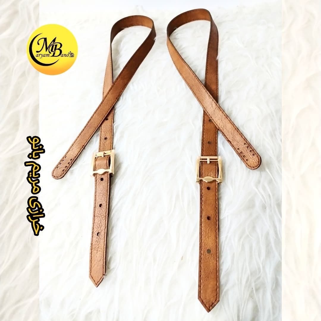 بند سگکدار جفتی عسلی  ۸۵ سانت