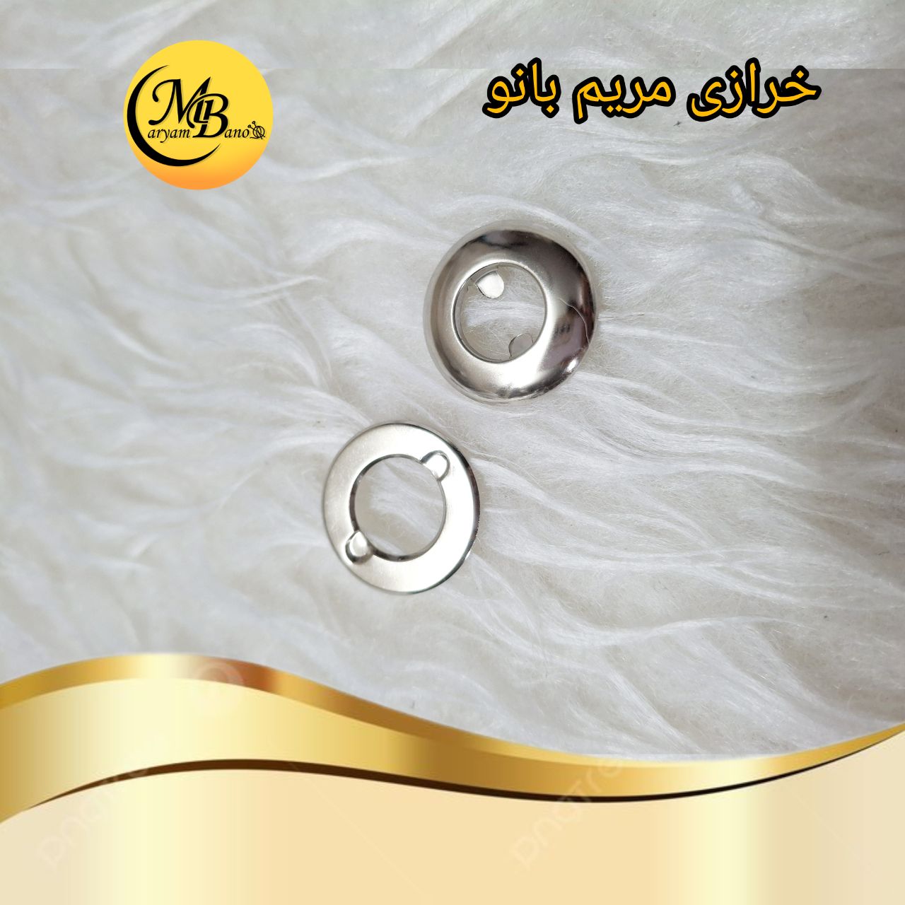 حلقه منگنه پانچ پایه دار  نقره ای  12میل