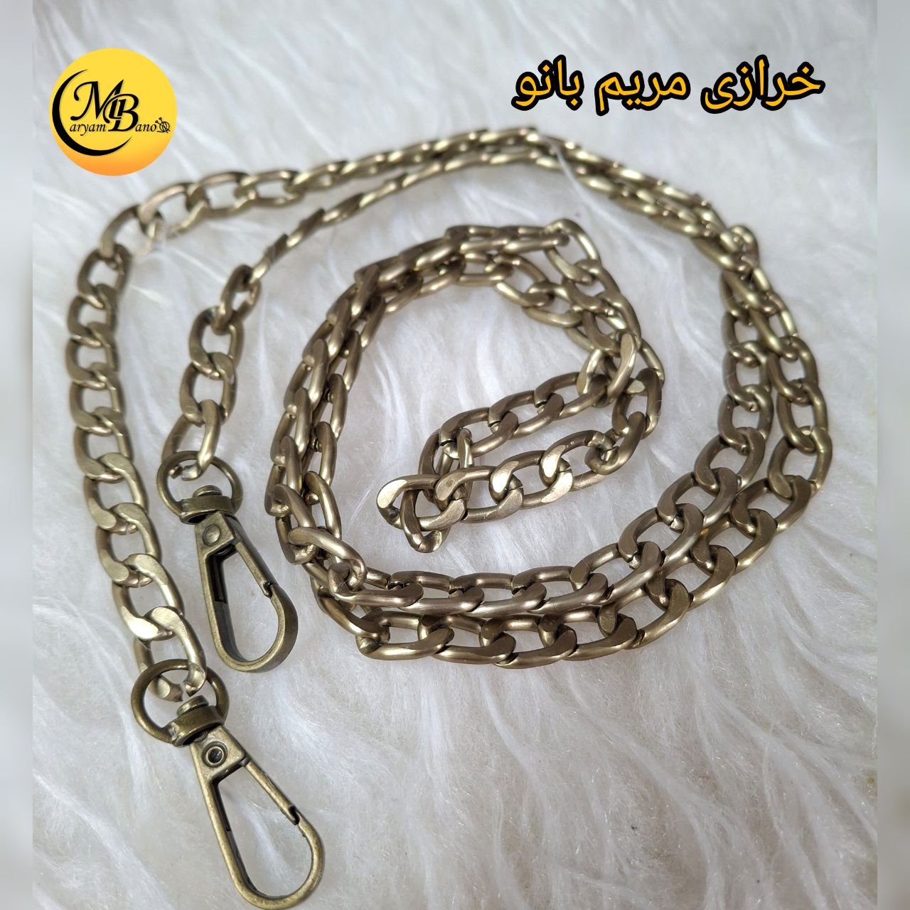 زنجیر کارتیه زردقلم متوسط با مدبر 1متری
