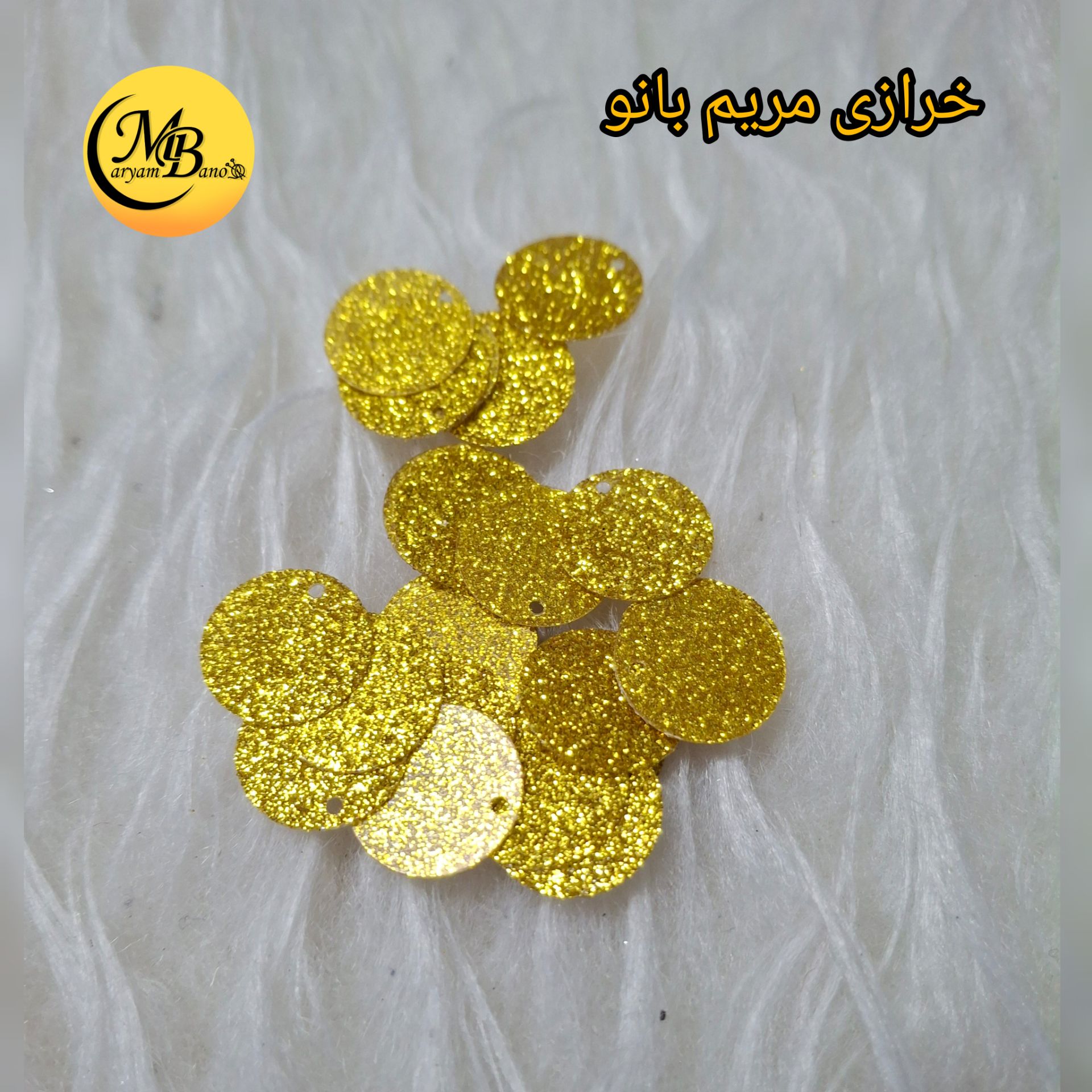 پولک سکه ای طلایی اکلیل دار 1.5 سانت گرمی