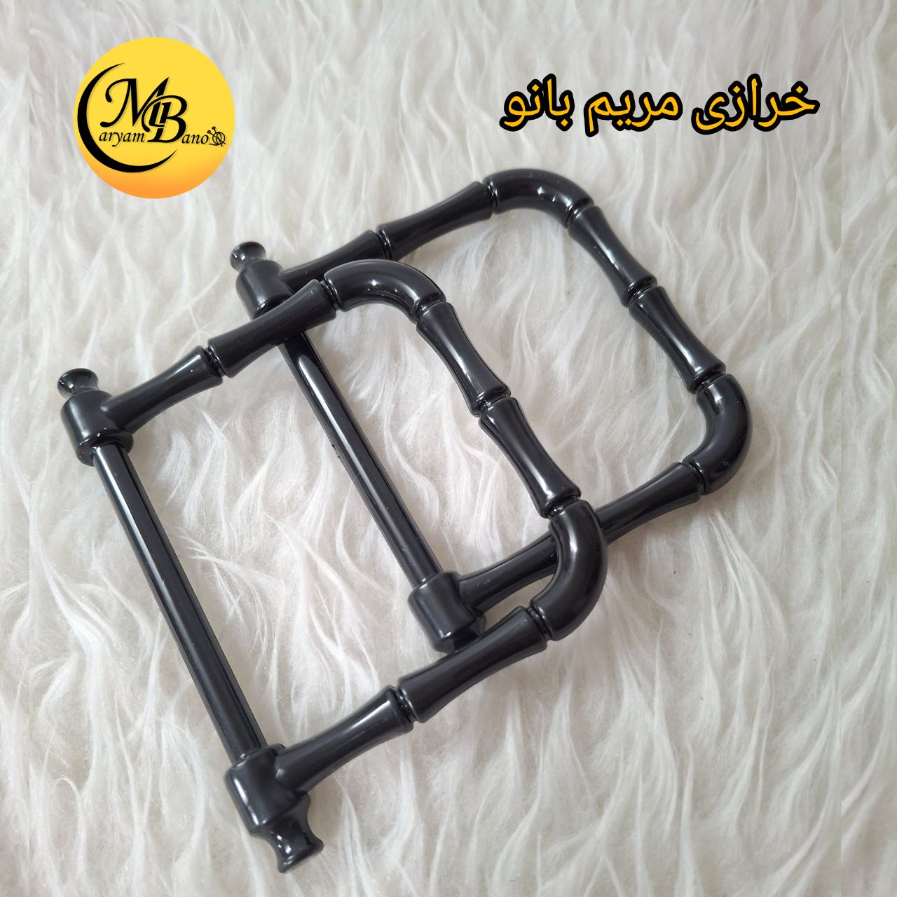 دسته کائوچویی مربعی مشکی جفتی