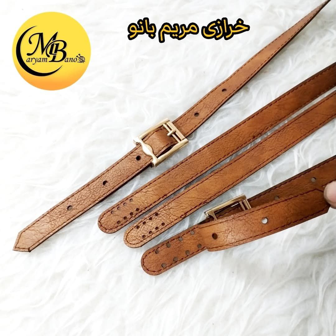 بند سگکدار جفتی عسلی  ۸۵ سانت