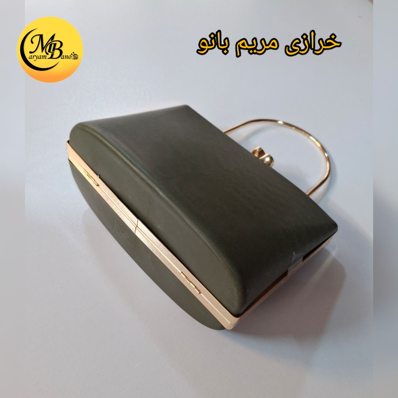 دهانه قابدار کیف کلاچ گل رز دسته سربی